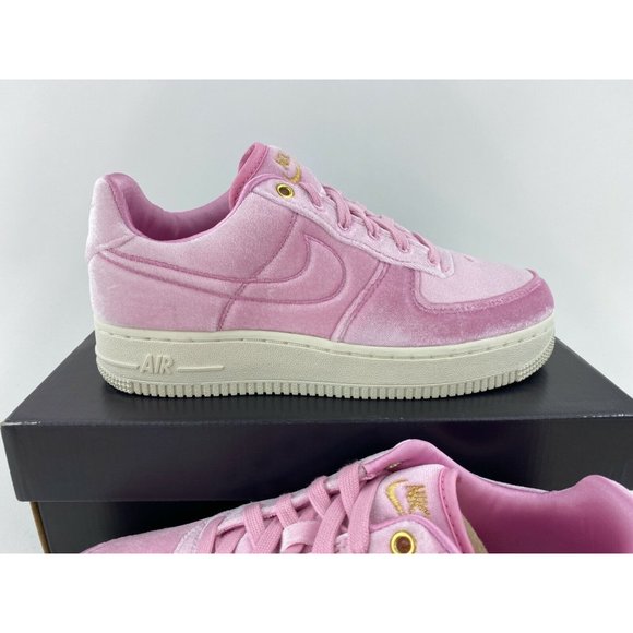 Nike Air Force 1 Low 07 Premium Pink Velour Women's Size 6 Sneakers - Picture 5 of 13